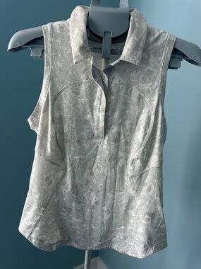 lululemon athletica Sleeveless Polo Tank in Light Gray Marble